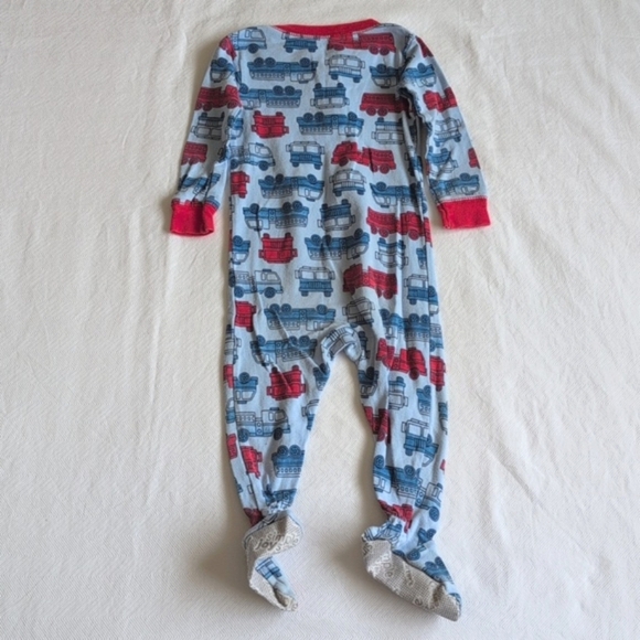 carter's firetruck cotton zipper footie sleeper pajamas 12 months baby boy - Picture 9 of 9